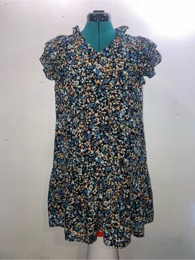 Dokotoo Cottagecore Chintz Twee Maximalist Floral Short-Sleeve Ruffle Dress
